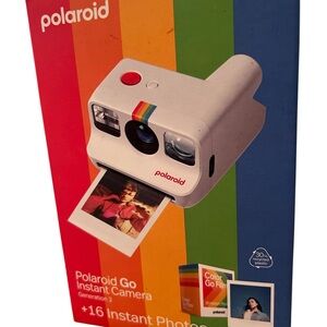 Polaroid White Instant Camera with Rainbow Accent